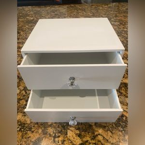 White wooden 2 drawer accessories organizer